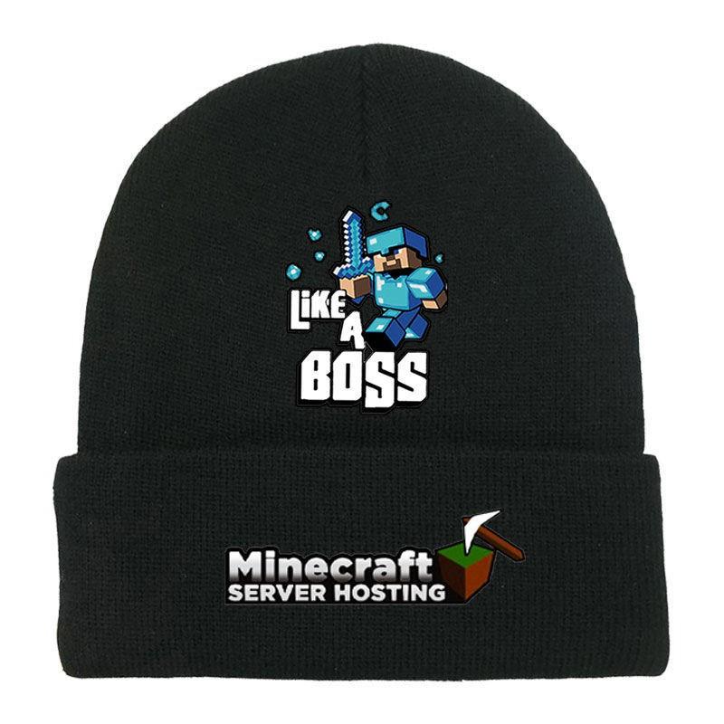 

Зимняя вязаная шапка с принтом и подвернутыми краями, подходит как для мужчин, так и для женщин One Size