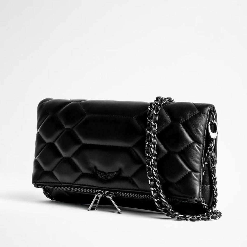 French ZV bag new cross-border foreign trade diamond-encrusted wing chain bag women's crossbody simple casual trend bag
