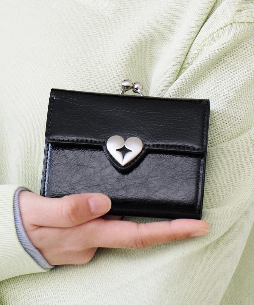 Fennec Crinkle Hearty Frame Wallet - Black