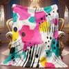 One Comfortable Abstract Art Pattern Flannel Blanket Soft High-Definition Digital Print Cooling Blanket All-Season Family and Friends Gift Perfect Gif