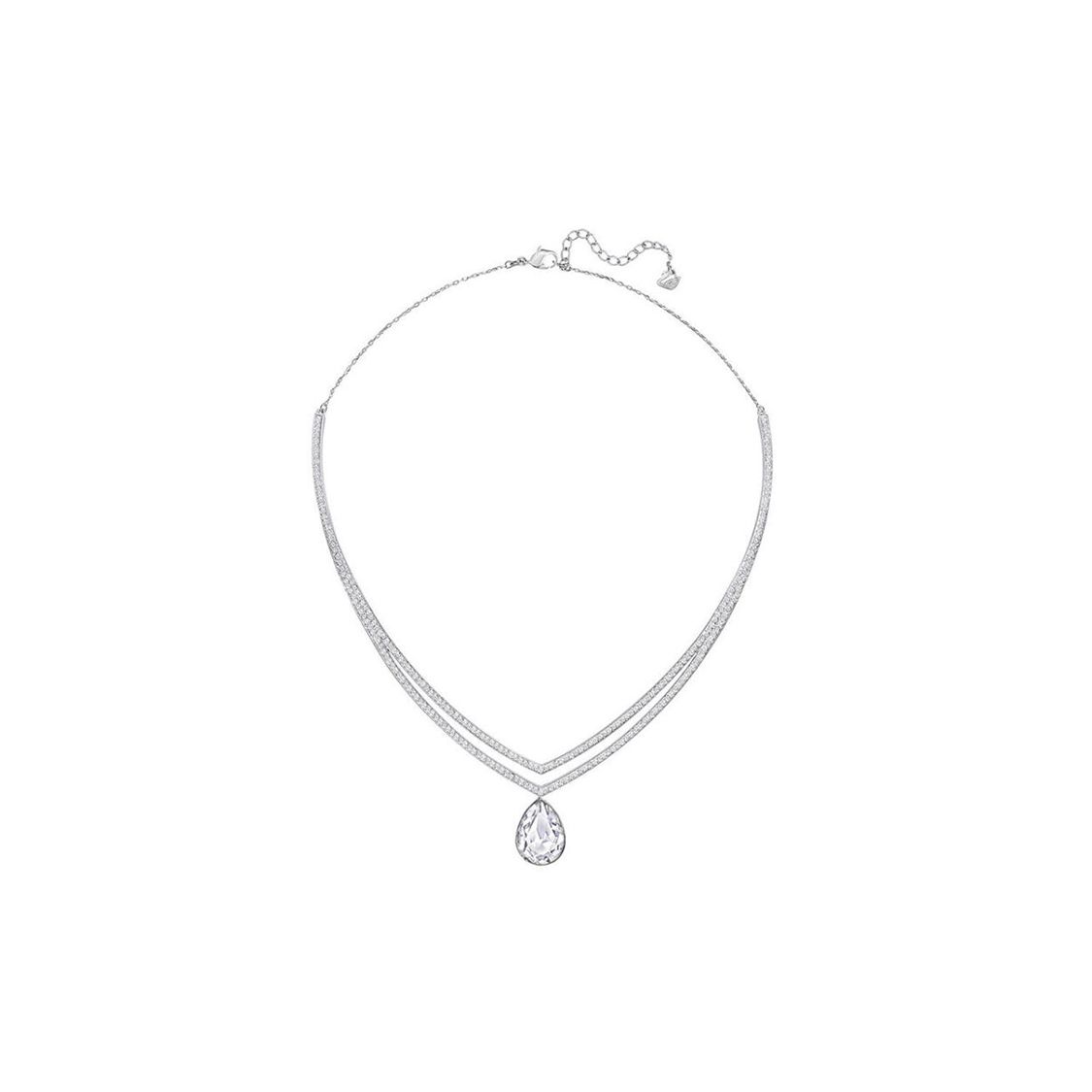 Swarovski Alpha Silver V-Shaped Water Drop Necklace Women necklace 5182106 Box (Random Color)