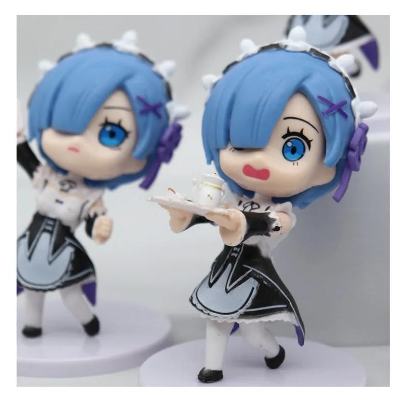7pcs/set Re:Life in A Different World From Zero Anime Rem Kawaii PVC Model Desktop Decoration Figure Doll Kawaii Gifts Toys