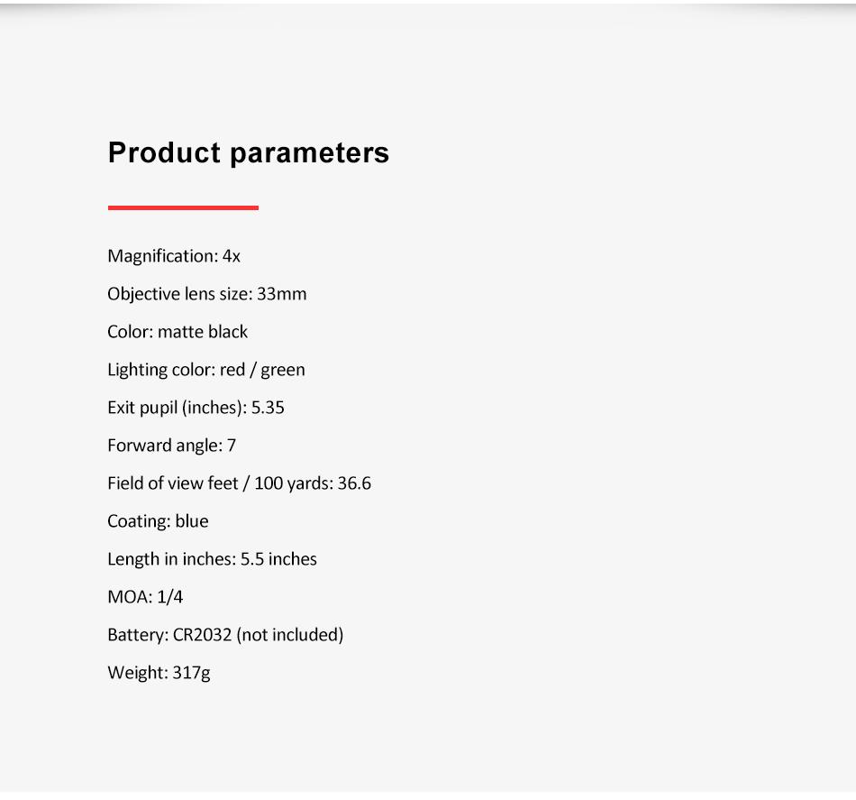 Diana 4X33 Tactical Optical Scope Green Red Cross Illuminated Scope Hunting Scope