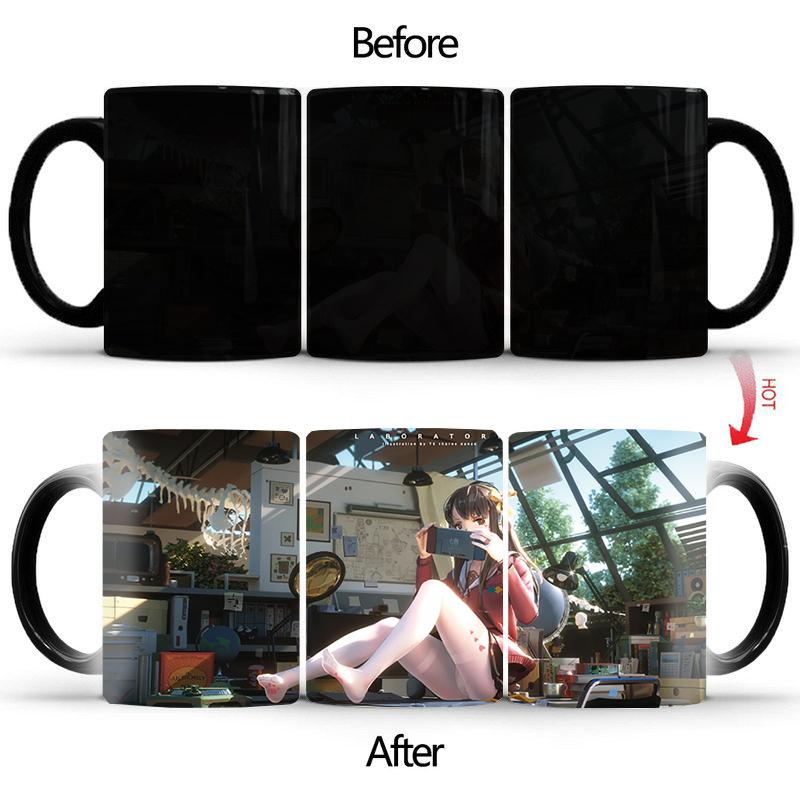 

Изменение цвета чашки кофе Технология Девушка Цвет Изменение кружка BSKT-061 Цвет Изменение кружки Чашки Посуда для напитков Сублимационные стаканы Аниме 350ml