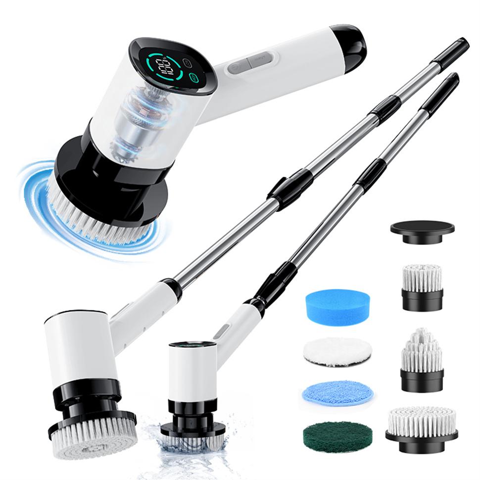 

Электрическая щетка для чистки бытовой техники Беспроводная щетка для чистки с 7 насадками для щеток Вращающаяся щетка для чистки с 2 скоростями