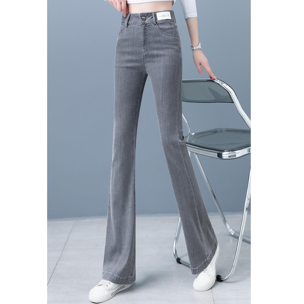 

Women s Summer 2025 Ice Silk Flared Denim Pants 27/M [100-110 jin] дим/сірий колір