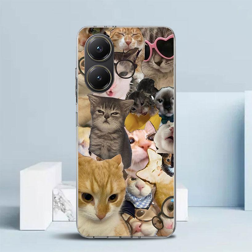 Crying Cat Memes Soft Cover for Xiaomi Poco F7 Ultra X7 X6 X5 Pro M7 Phone Case Redmi 15 15C 13 13C 12 12C 10 10C Print Shell Po