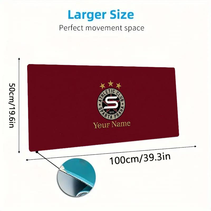 Ac Sparta Praha Custom Name Large Size Mouse Pad Large Gaming Table Cushion Non-slip Laptop Tablet Big Mousepad XXL Mat Mini PC Playmat With Lock edge