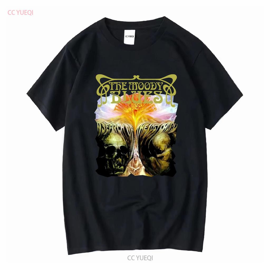 Pánské tričko The Moody Blues Search of Lost Chord Vtipné Černé Bavlněné Vintage Prané Streetwear Unisex Prodyšné Mírně Ležérní