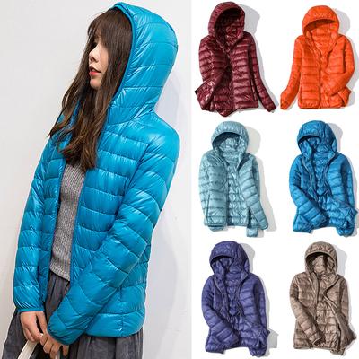 Women Warm Windproof 90% White Duck Down Jacket Coat Hooded Winter Autumn Casual