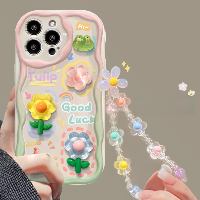 Three-dimensional Flower Chain Suitable for Xiaomi 13 Mobile Phone Case Note12/11/10 Silicone Redmi K60/40/30pro