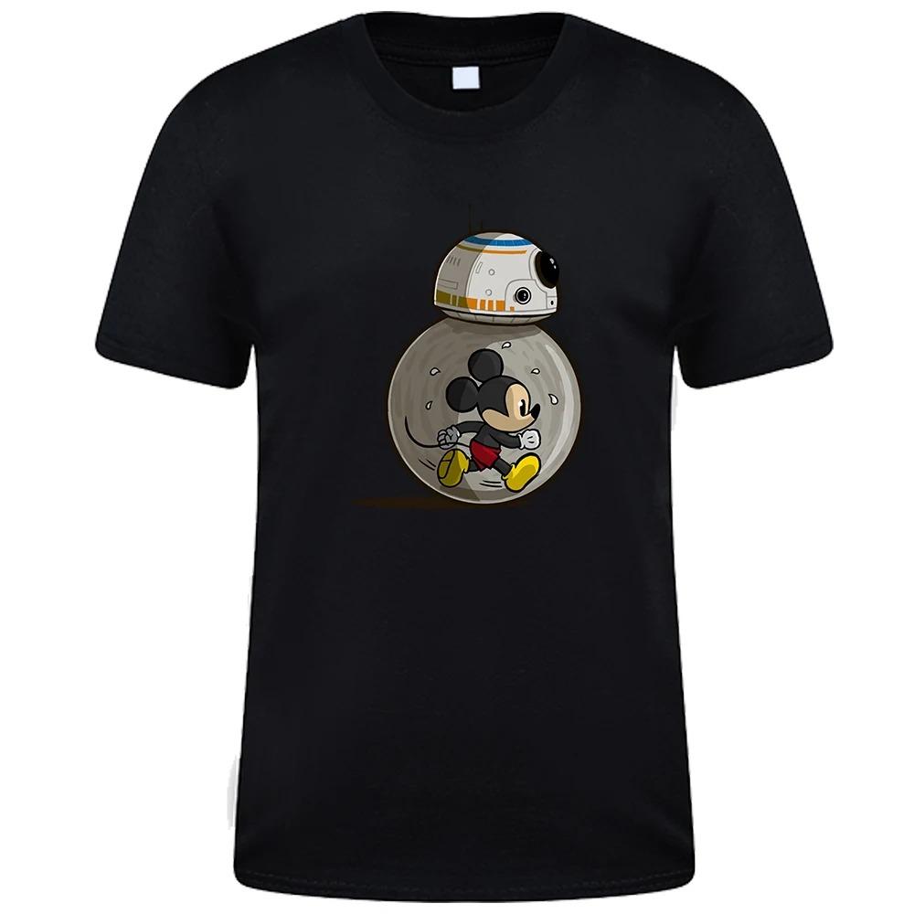Běžecké tričko s potiskem Mickey Mouse pro muže Disney Star Wars Zábavné tričko Letní bavlněný top Harajuku móda Pánské tričko