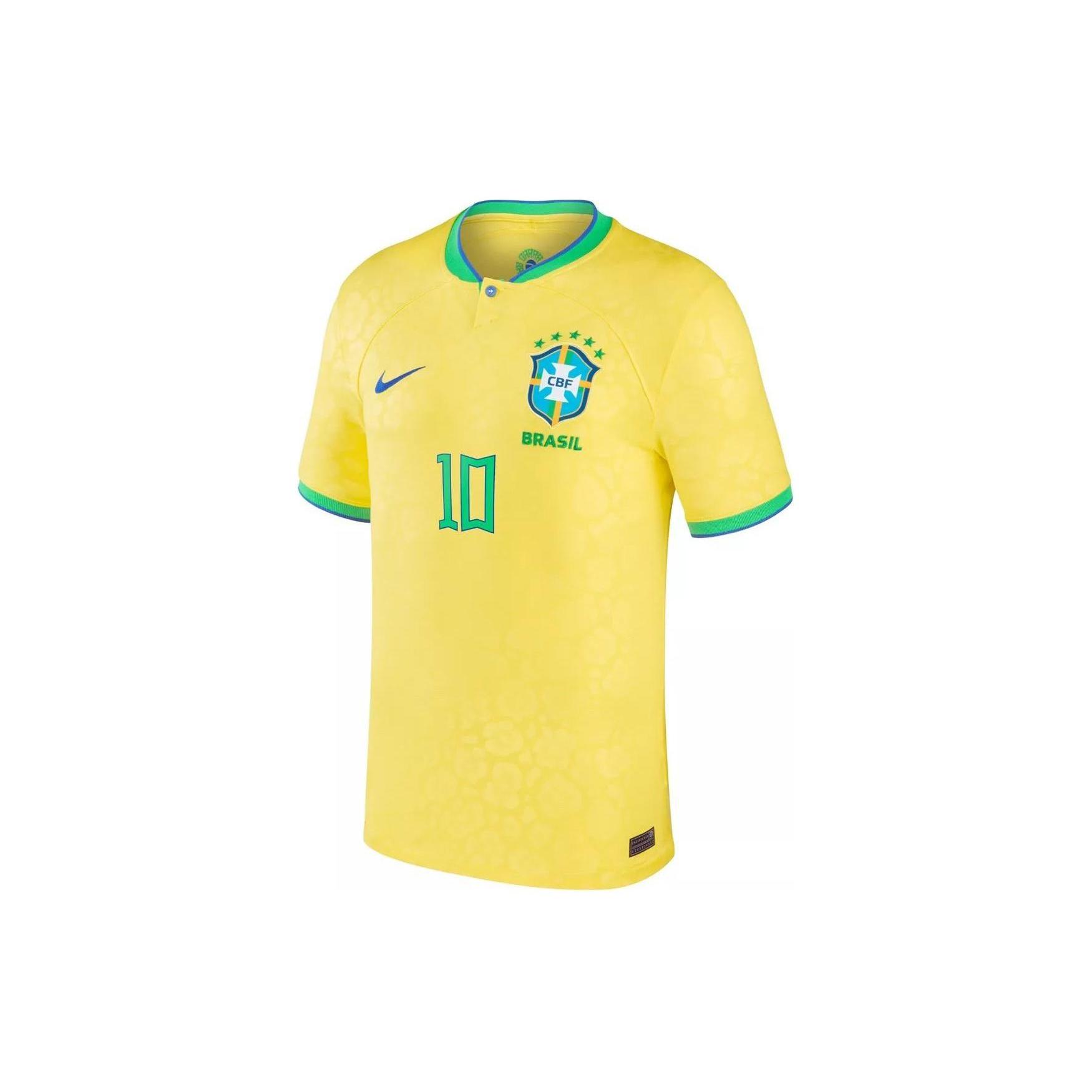 

Nike Soccer Jersey 2022 World Cup Brazil Neymar 10 Fan Edition Unisex Yellow DN0680-741 S