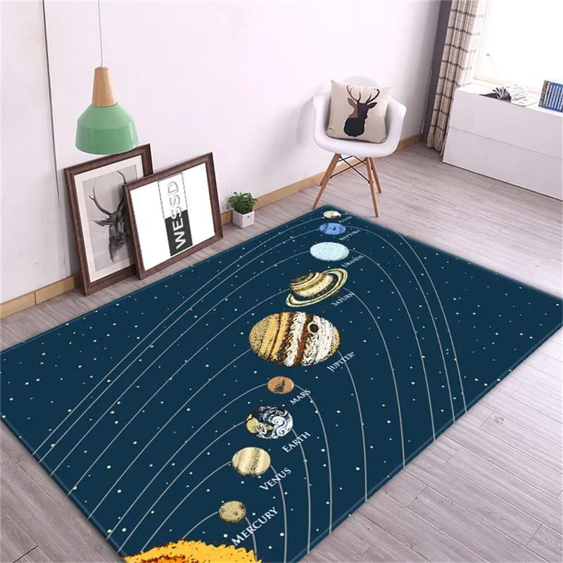 3D Solar System Children Room Carpet Space Planet Rug for Boy Bedroom Anti-slip Mat Bathroom Home Decor Play Crawling Floor Mat