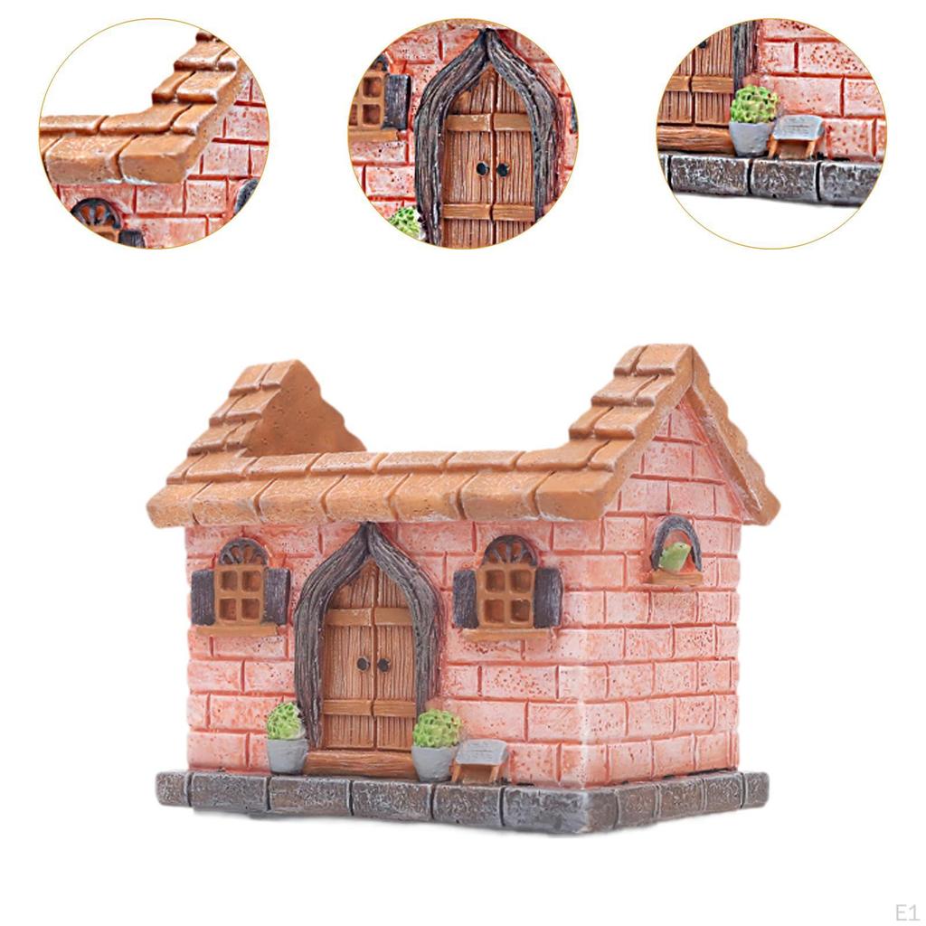 Chinese House Flowerpot Plant Pot Decoration Collection Housewarming Gift Statue with Drainage Hole