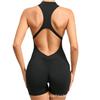 High-Elastic Zippered Sports Bodysuit: Tight-Fit One-Piece Yoga Wear