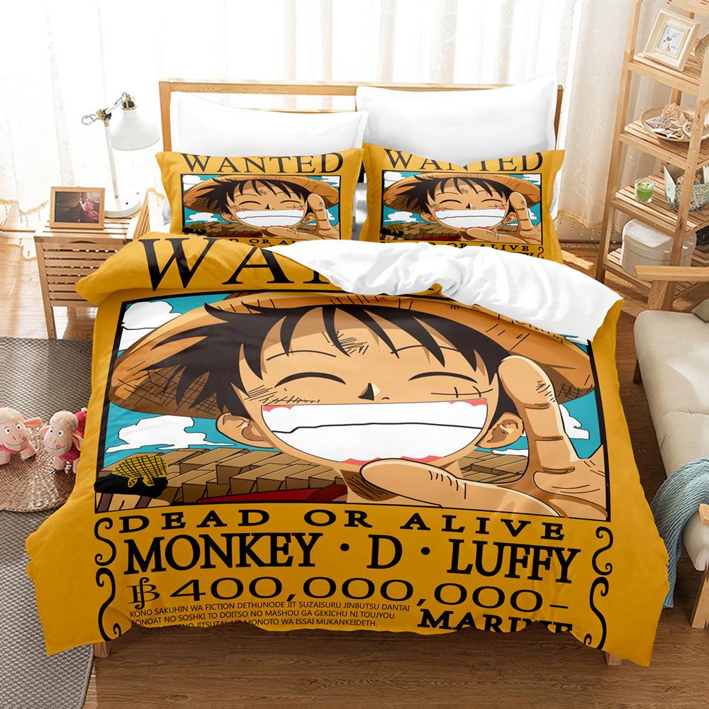 Bedding Three-Piece Set 3D Digital Printing Cartoon Polyester Abrasive Quilt Cover