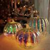 Halloween Twinkle LED Light Pumpkins with Timer Lighted Sparkling Starry Night Glass Pumpkin Lamp Outdoor Lighted Decorations