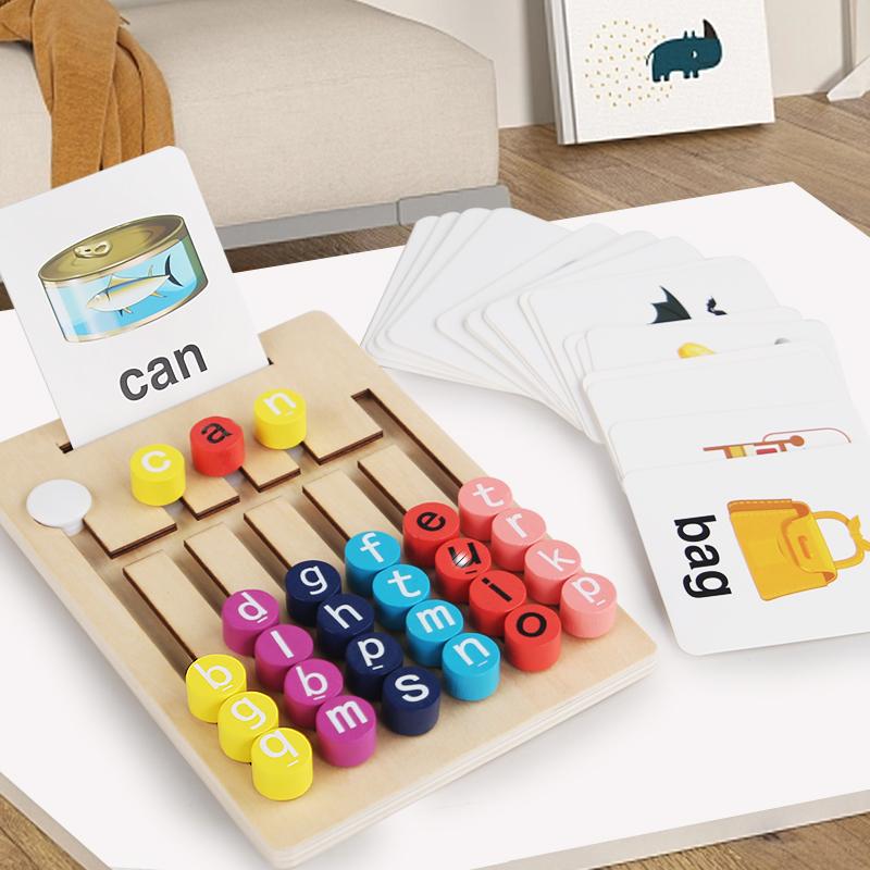 Montessori Vowels Go Position Spelling Word Letter Game Letter Maze Matching Game Logical Reasoning Training Educational Toys