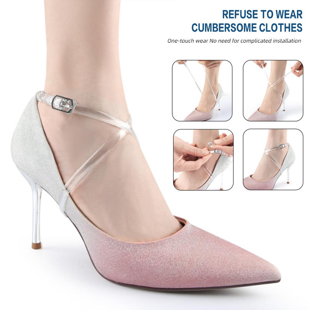 Women Heels Shoes Clear Bands Prevent Heel Drop Invisible Design for Outdoor Shopping And Party Events