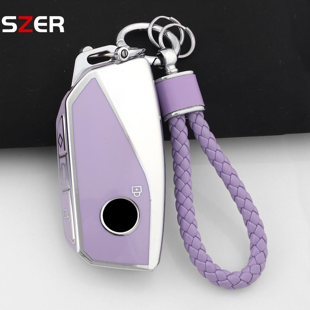 Fashion Tpu Car Key Case Cover Protected Keychain Fob For Bmw I7 X7 G07 Lci Ix I20 X1 X3 X5 U11 5 7 Series G70 G09 Xm U06 G81 M3
