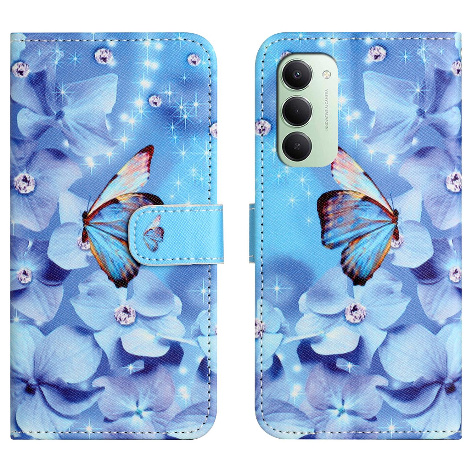 

For Xiaomi Redmi 15 5G (Global) (169mm)/Poco M7 4G (169mm) Case Pattern Print PU Leather Wallet Phone Cover Cross Texture
