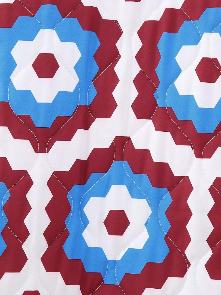 Jesienny damski płaszcz bawełniany patchworkowy z nadrukiem geometrycznym 2023