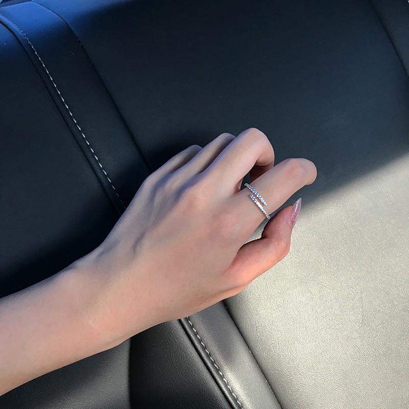 Mode Offener Ring Silber, Eleganter Verstellbarer Fingerring für Damen Alltagsschmuck