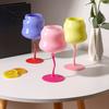 Bright Macaron Color Cup Glass Goblet, Wave Cup, Creative Decorative Cocktail Glassware, Photo-friendly Novelty Bar Goblet Tool for Wine Cocktails