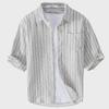 Men's Summer Striped Short-Sleeve Shirt with Bubble Texture - Trendy and Comfortable, Five-Point Sleeves 944