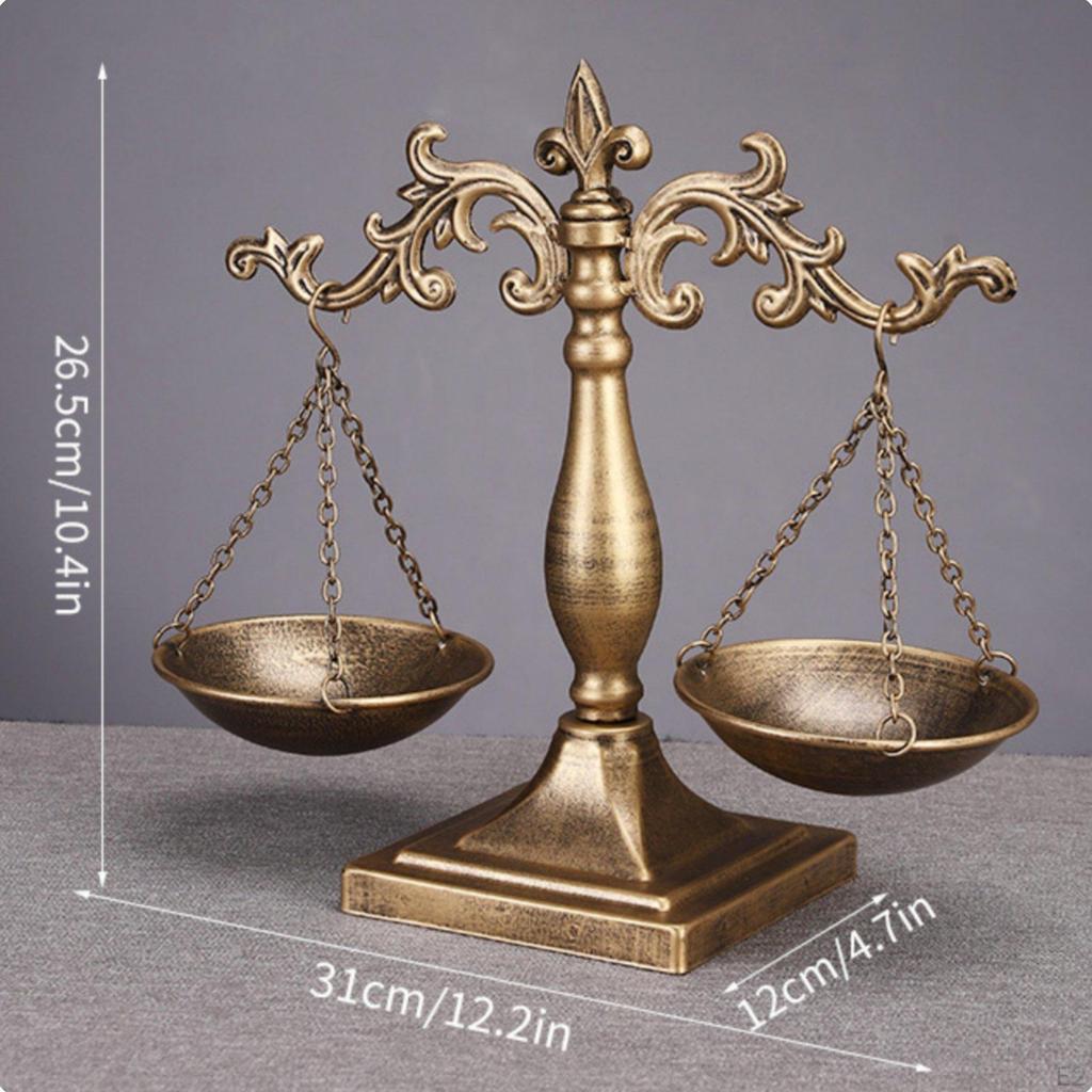 Decorative Balance of Justice Rustic Look Sculpture Sturdy Scale for