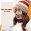 Women Winter Knitted Hat Scarf Set Fleece Lined Beanie Earflap with Pompom Thick Thermal Hat Neck Warmer for Outdoor
