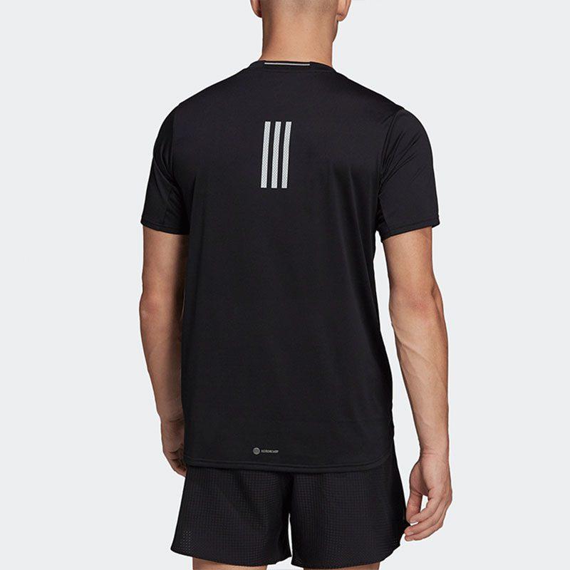 adidas T Shirts Men's Black Crew Neck Moderate Straight Fit HC9836