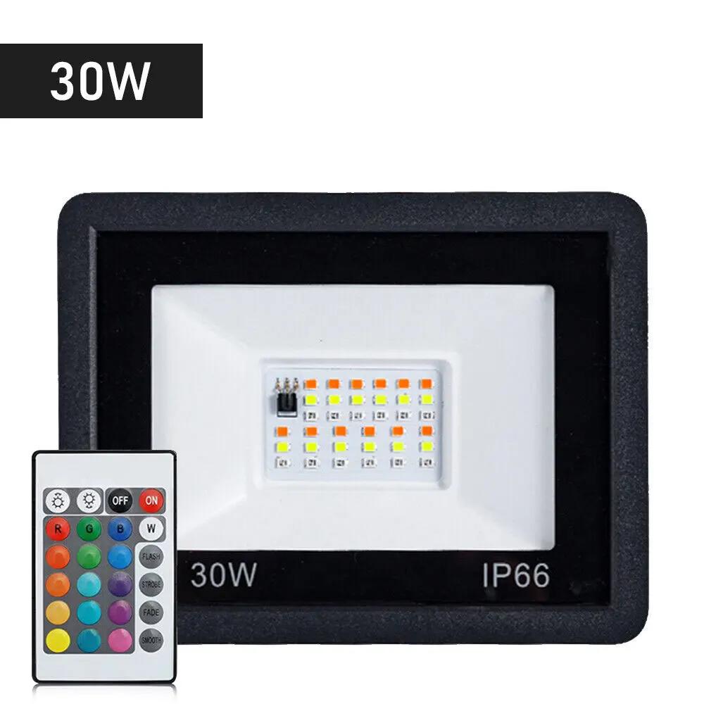 1 STK. 10 W/20 W/30 W/50 W/100 W/150 W/200 W RGB-Projektor mit Fernbedienung