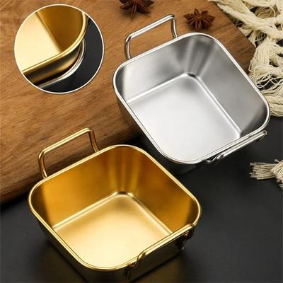 304 Edelstahl Lebensmittel Lagerung Tablett mit Griff Silber Gold Backen Gebäck Pan BBQ Snacks Küche Platte Sushi Gericht