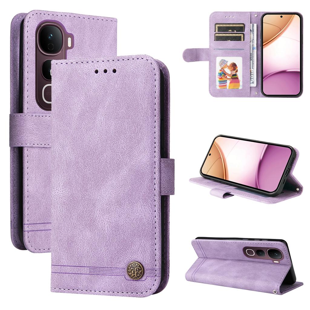 For vivo Y400 Pro 5G/vivo V40e 5G Leather Wallet Cases Skin Touch Phone Cover Stand with Strap