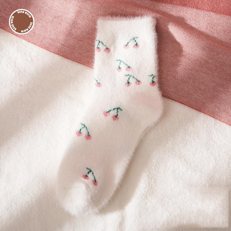 5 pièces chaussettes lisses pour femmes chaussettes en velours de vison femme automne et hiver plus chaussettes à tube épais en velours chaussettes de sol chaudes chaussettes de sommeil en velours corail