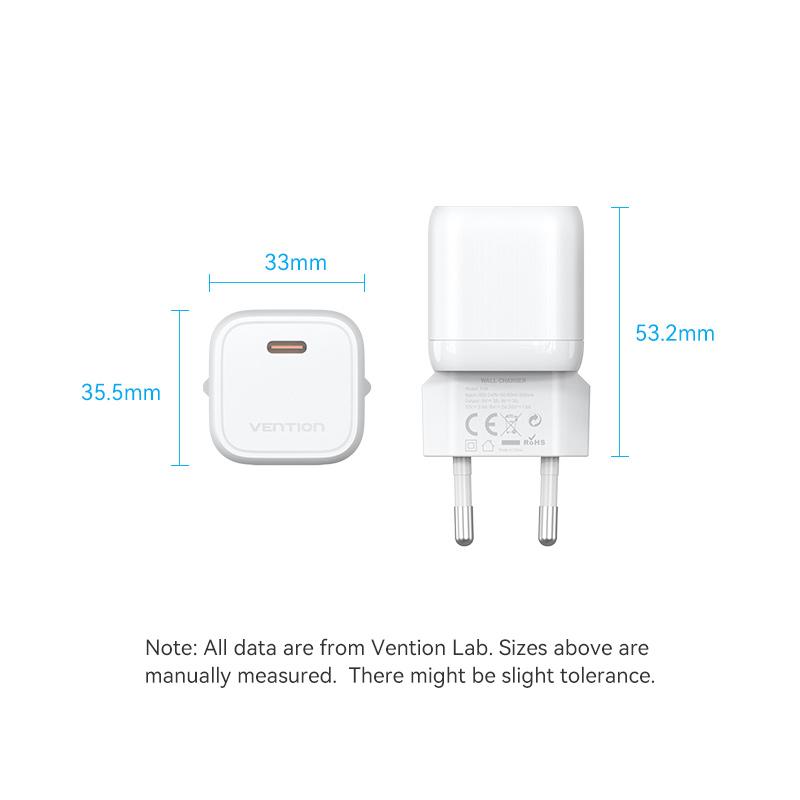 Vention 30W GaN Charger for iPhone 14 13 12 Pro Max USB Type C Charger for iPad Pro Xiaomi Huawei Samsung Fast Phone PD Charger