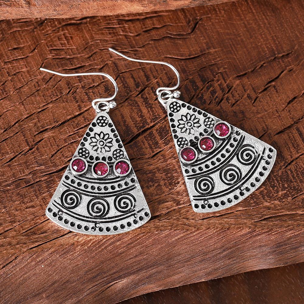 

Ethnic pattern ruby women s earring pendant срібний