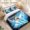 Custom Name Bedding Set 3 PiecesLionel Messi Print Duvet Cover + 2 Pillowcases Soft Bed Decor
