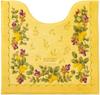 4-Piece Yellow Toilet Mat Set (Made In Japan) - Includes Mat, Lid Cover, Slippers, and Paper Holder Cover. Stylish Provence Ciel Design with Antibacte