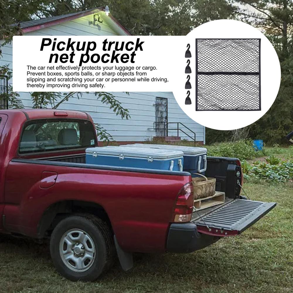 NEW Trunk Cargo Net Flexible Polyester Trunk Net Hook Fixed Universal Car Interior Accessories Multifunctional Roof Storage