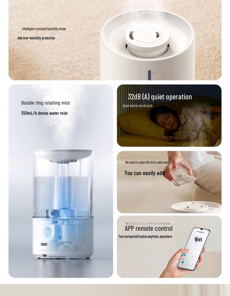 Xiaomi Smart Sterilization Humidifier 2: Home Aromatherapy Air Purifier for Bedroom, Safe for Pregnant Women and Babies