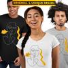 Woman Figure One Line Drawing Abstract Face Yellow Short Sleeve TShirt Birthday