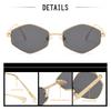 Shiny Gold Geometric Sunglasses: Gradient Pink Lenses, Retro Octagon Frame for Beach & Fashion Outfits