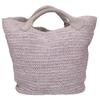 Helen Kaminski Cassia S Raffia X Leather 2-Way Shoulder Bag Tote Bag grayUsed