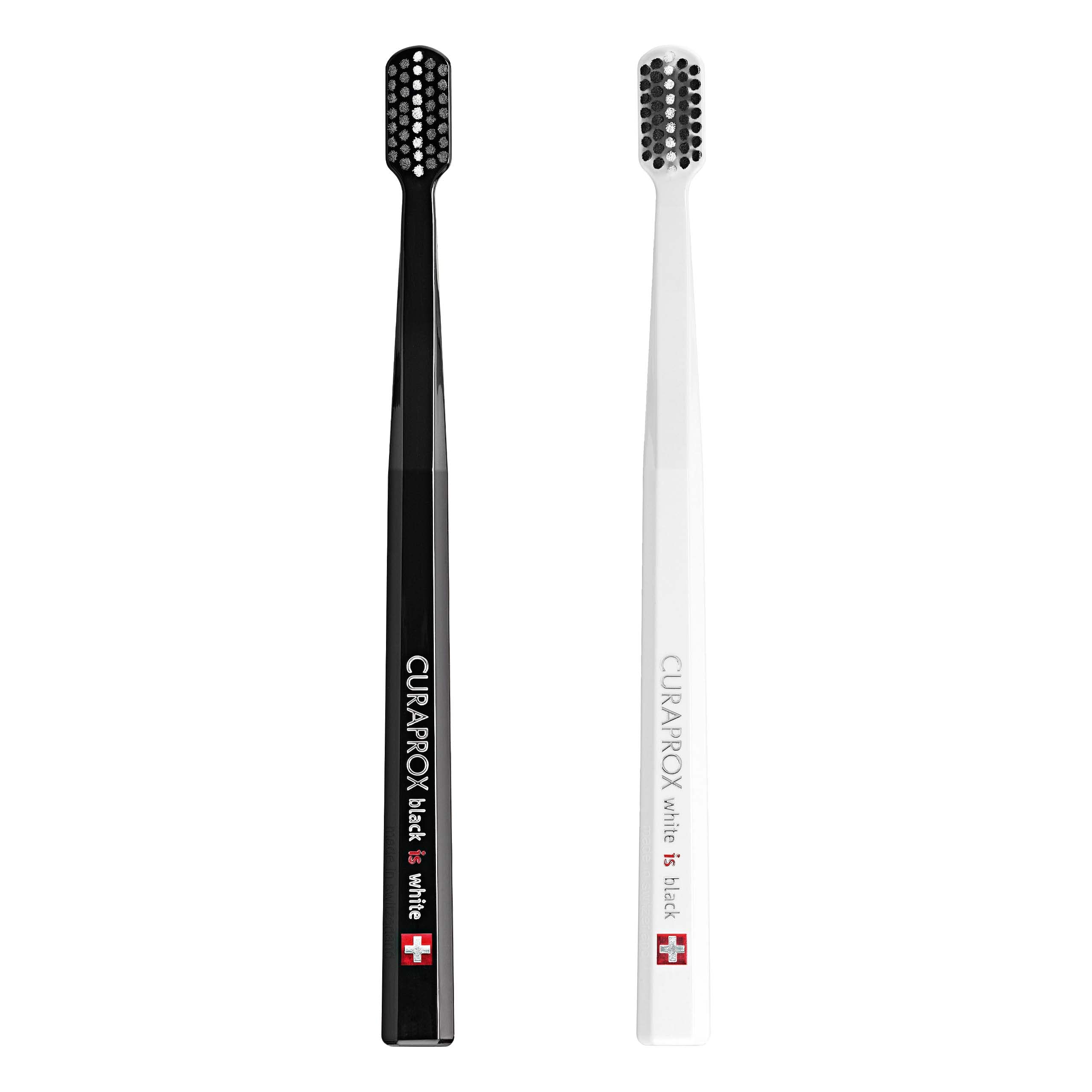 CURAPROX Toothbrush Black is White Set of 2 x (BIW) - (White Black)