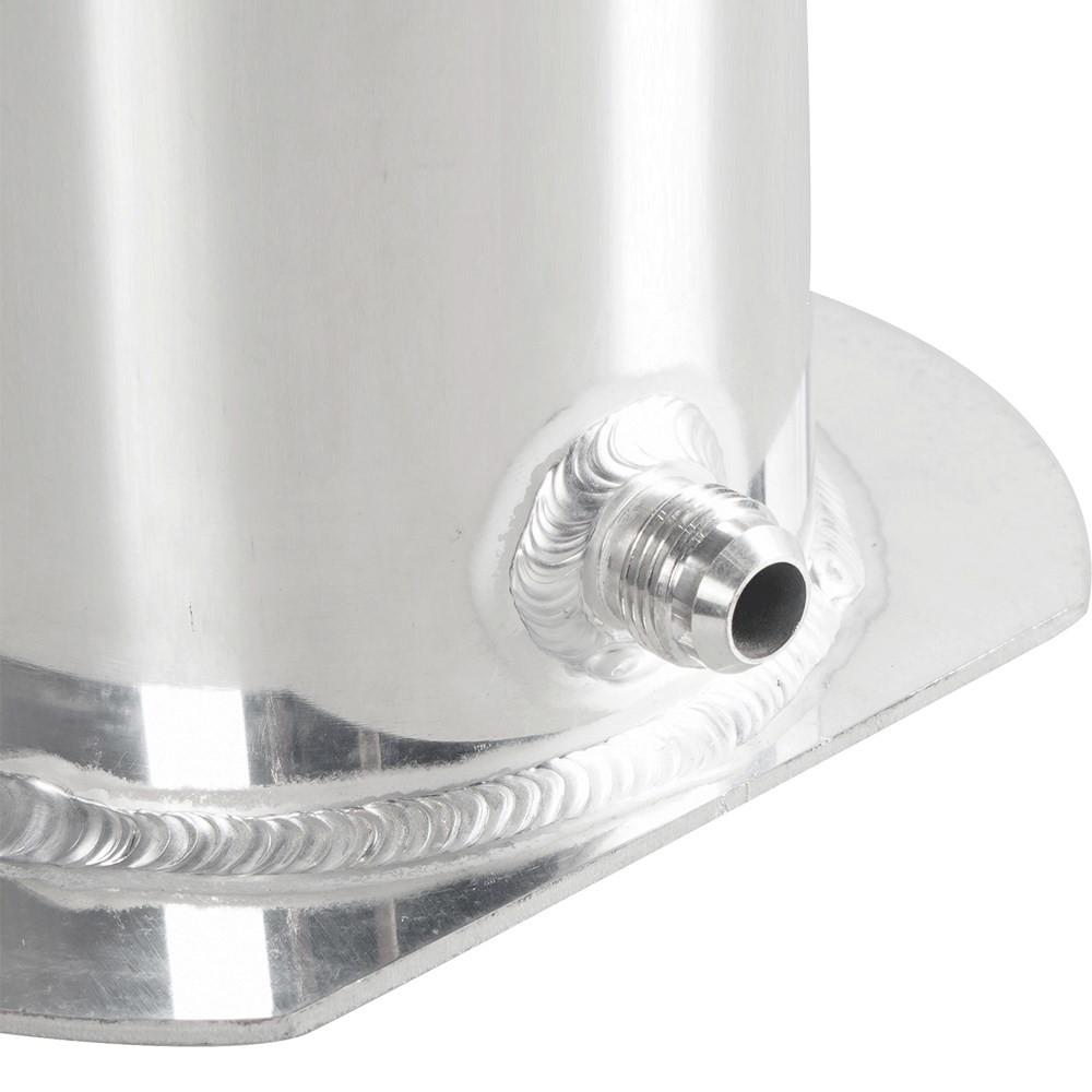 Universal 2.5L Fuel Surge Tank with Swirl Pot AN6 Out AN8 Dome Oil Catch Can Tank Aluminium Alloy Silver Polished