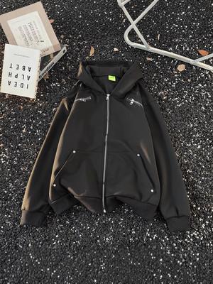 Men's 2025 Retro Patchwork Hooded Sweatshirt, Early Autumn Raglan Sleeve American Hoodie, Loose Long Sleeve Cardigan Jacket