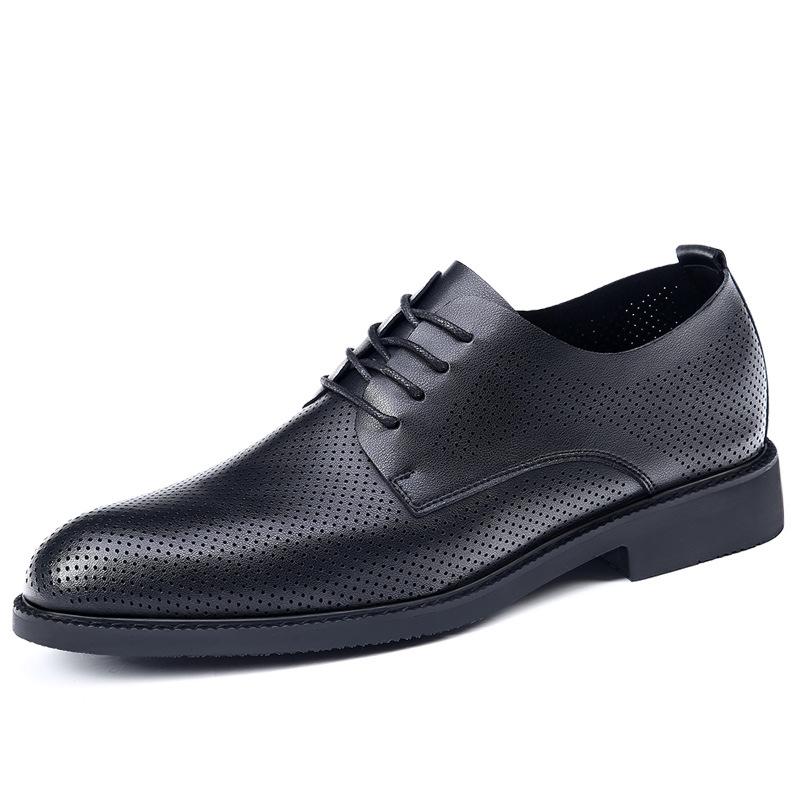 Hollow Men's Shoes Leather Breathable Korean Version of Business Leather Shoes Youth Comfortable Spring and Summer Soft-faced Formal Leather Shoes